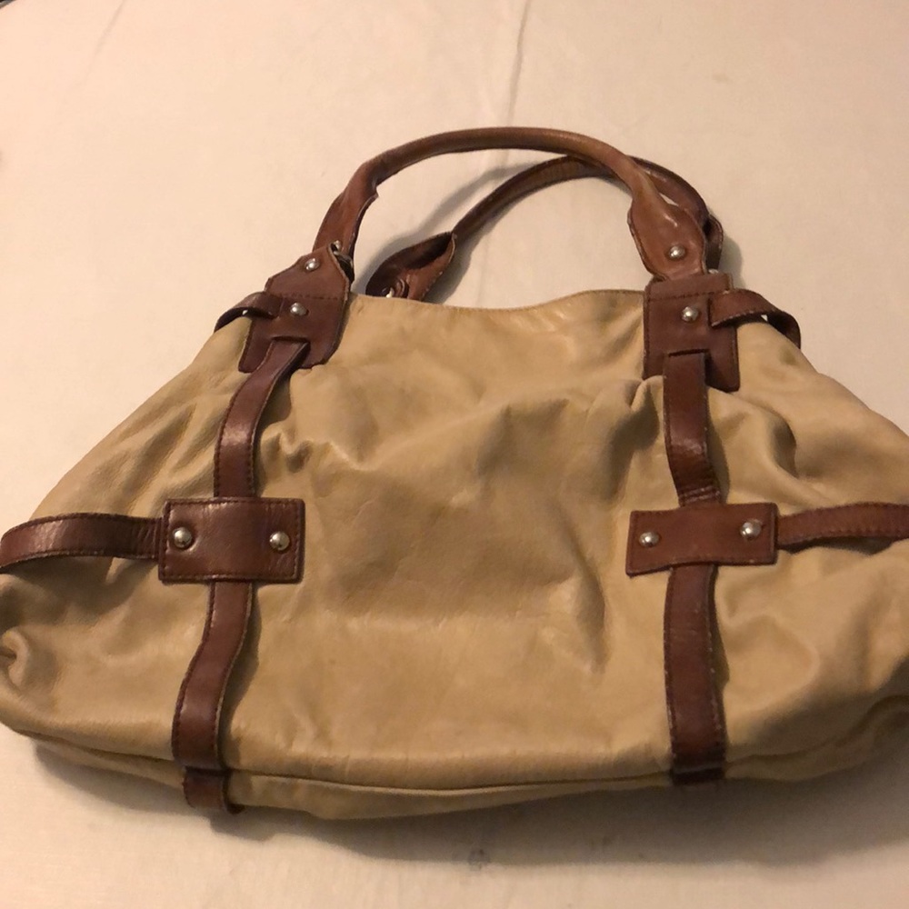Tano Oatmeal/Brown Leather Purse